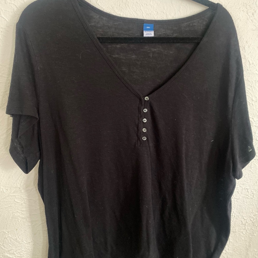 Old Navy Black Short Sleeve Relaxed Tee
